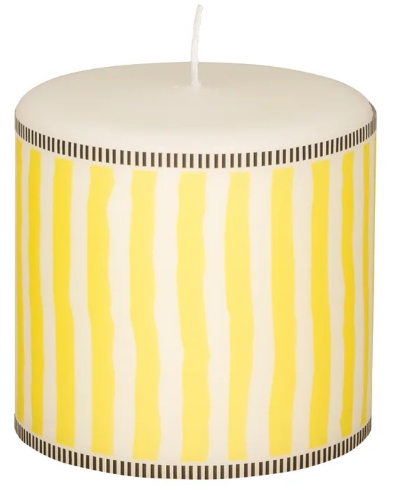 BROSTE Candle Pillar H100 Yellow Stripe.jpg Candle Pillar Broste Yellow Stripe