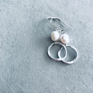 Earrings - Casted Pearl Circle