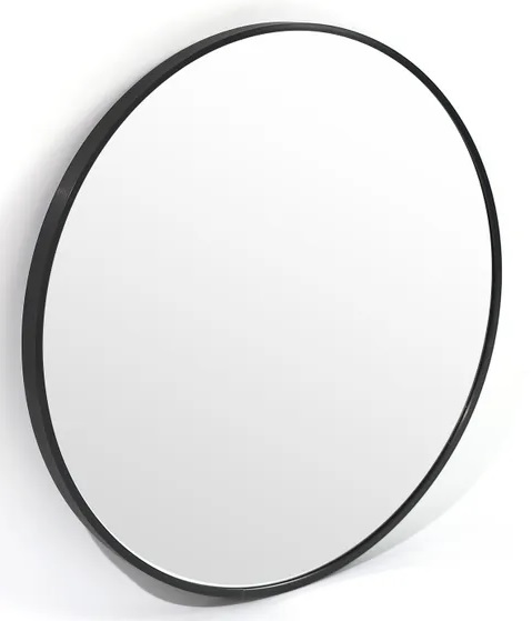 Bella Round Wall Mirror 80 cm, Black.jpg Mirror Bella Rnd Blk 80