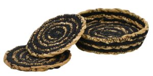 Coasters - Round S/4 Simply Black Cloth