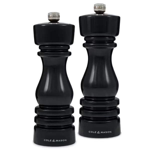 Cole & Mason London Mills Black Gloss Gift Set - 18cm.jpg Mills London Black Set 180mm