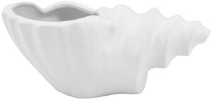 Planter Conch Shell White 26x17
