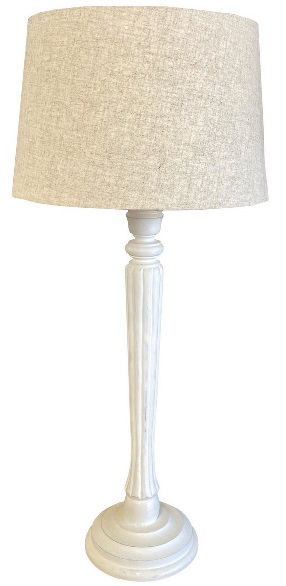Lamp Table Wte/Nat Linen 15x66
