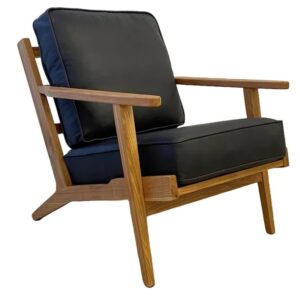 Armchair Lodge Leather Black/Oak