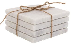 Coaster - Marble S/4 Square White