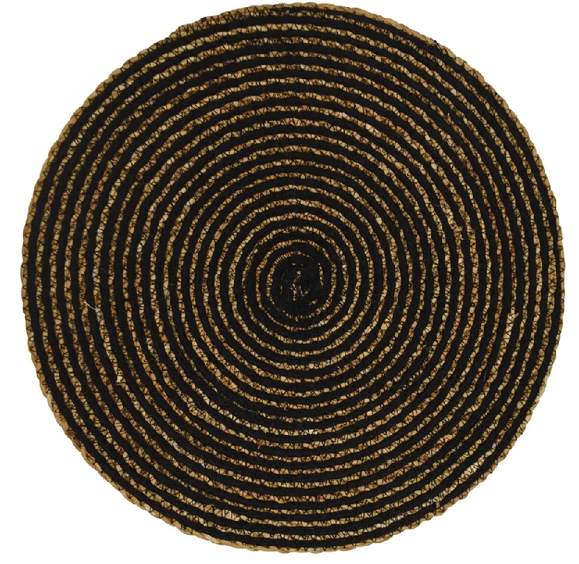 Placemat Round - Simply Black.jpg P/Mat Round Simply Black Cloth 38cm