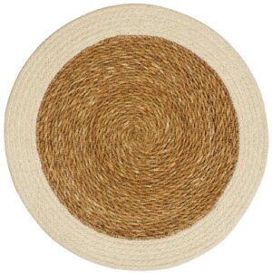 P/Mat Rnd Nat/Wte Jute/Cot. 38