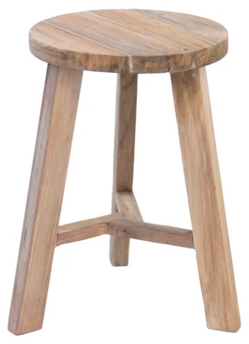 Rustico Reclaimed Teak Tripod Stool - Natural.jpg Stool Rustico Rec Teak Tripod