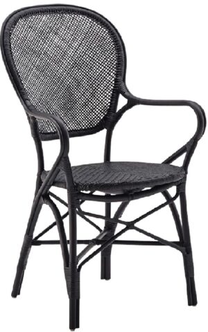 Dining Chair Rossini Arm. Blk
