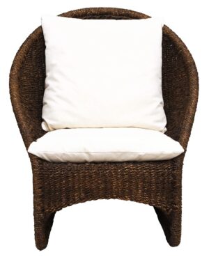 Chair - Scoop Rope Choc w Cream Cushions