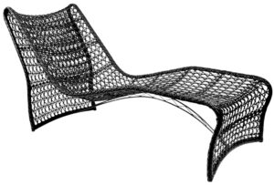 O/Door Sun Lounger Wave Blk w/Blk Cush.