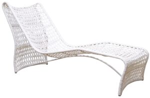 O/Door Sun Lounger Wave Wte w/Black Cush