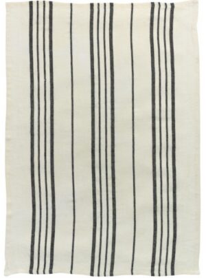 Towel Tea Blk/Stripes Linen