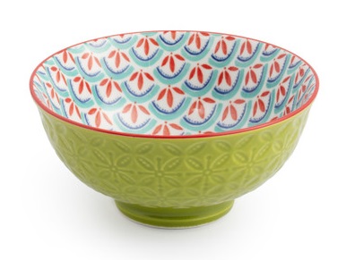 Mikasa Green and Blue Geometric Stoneware Nibble Bowl.jpg Bowl Nibble Green Blue Geometric 12cm