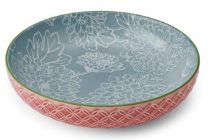 Bowl - Pasta Grey Floral 21cm Mikasa
