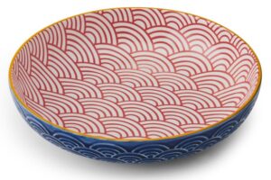 Bowl - Pasta Blue Red Arc 21cm Mikasa