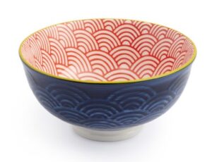 Bowl Nibble Red & Blue Arc 12cm