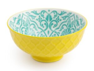 Bowl Nibble Yellow & Blue Geometri 12cm